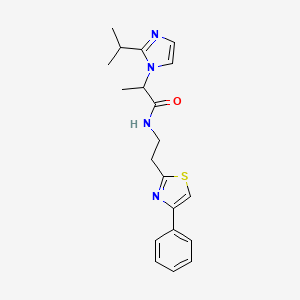 molecular formula C20H24N4OS B5688385 2-(2-isopropyl-1H-imidazol-1-yl)-N-[2-(4-phenyl-1,3-thiazol-2-yl)ethyl]propanamide 