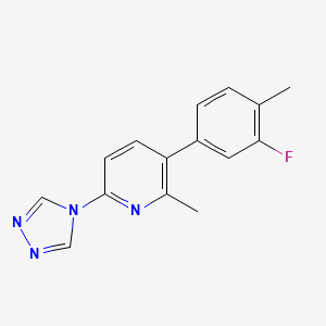 molecular formula C15H13FN4 B5688387 3-(3-fluoro-4-methylphenyl)-2-methyl-6-(4H-1,2,4-triazol-4-yl)pyridine 