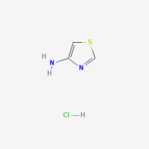 molecular formula C3H5ClN2S B568842 Thiazol-4-amine hydrochloride CAS No. 59134-95-1