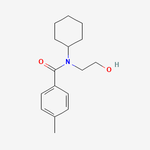 molecular formula C16H23NO2 B5688424 N-cyclohexyl-N-(2-hydroxyethyl)-4-methylbenzamide 