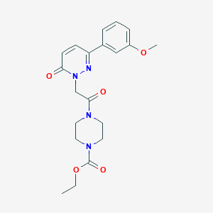 molecular formula C20H24N4O5 B5688445 ethyl 4-{[3-(3-methoxyphenyl)-6-oxo-1(6H)-pyridazinyl]acetyl}-1-piperazinecarboxylate 
