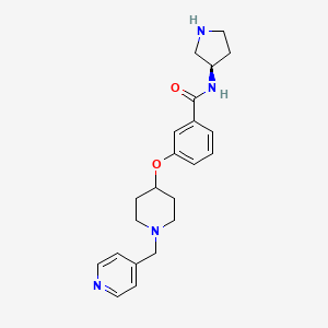 molecular formula C22H28N4O2 B5688449 3-{[1-(4-pyridinylmethyl)-4-piperidinyl]oxy}-N-[(3R)-3-pyrrolidinyl]benzamide dihydrochloride 