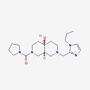 molecular formula C20H33N5O2 B5688456 (4aR*,8aR*)-2-[(1-propyl-1H-imidazol-2-yl)methyl]-7-(pyrrolidin-1-ylcarbonyl)octahydro-2,7-naphthyridin-4a(2H)-ol 