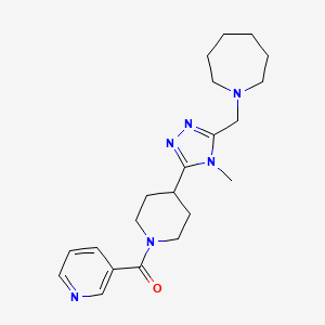 molecular formula C21H30N6O B5688460 1-({4-methyl-5-[1-(pyridin-3-ylcarbonyl)piperidin-4-yl]-4H-1,2,4-triazol-3-yl}methyl)azepane 