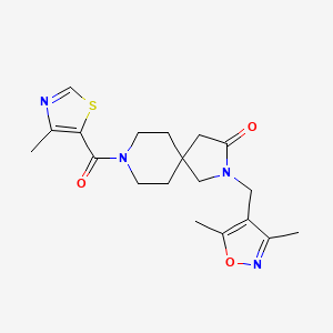 molecular formula C19H24N4O3S B5688483 2-[(3,5-dimethyl-4-isoxazolyl)methyl]-8-[(4-methyl-1,3-thiazol-5-yl)carbonyl]-2,8-diazaspiro[4.5]decan-3-one 