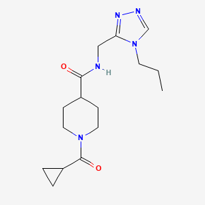 molecular formula C16H25N5O2 B5688491 1-(cyclopropylcarbonyl)-N-[(4-propyl-4H-1,2,4-triazol-3-yl)methyl]-4-piperidinecarboxamide 