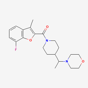 molecular formula C21H27FN2O3 B5688498 4-(1-{1-[(7-fluoro-3-methyl-1-benzofuran-2-yl)carbonyl]-4-piperidinyl}ethyl)morpholine 