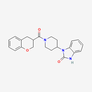 molecular formula C22H23N3O3 B5688506 1-[1-(3,4-dihydro-2H-chromen-3-ylcarbonyl)piperidin-4-yl]-1,3-dihydro-2H-benzimidazol-2-one 