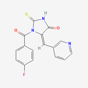molecular formula C16H10FN3O2S B5688515 1-(4-fluorobenzoyl)-5-(3-pyridinylmethylene)-2-thioxo-4-imidazolidinone 