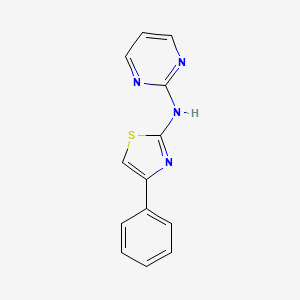 molecular formula C13H10N4S B5688520 N-(4-phenyl-1,3-thiazol-2-yl)-2-pyrimidinamine 