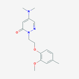 molecular formula C16H21N3O3 B5688535 5-(dimethylamino)-2-[2-(2-methoxy-4-methylphenoxy)ethyl]pyridazin-3(2H)-one 