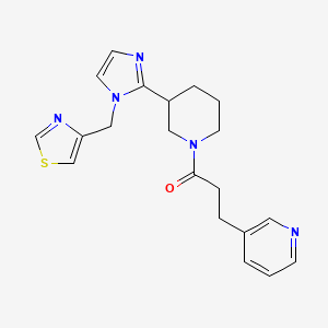 molecular formula C20H23N5OS B5688543 3-(3-oxo-3-{3-[1-(1,3-thiazol-4-ylmethyl)-1H-imidazol-2-yl]piperidin-1-yl}propyl)pyridine 