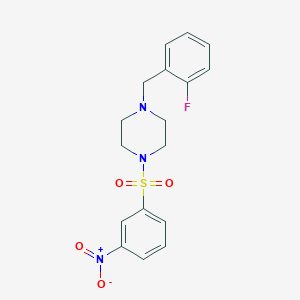 molecular formula C17H18FN3O4S B5688582 1-(2-fluorobenzyl)-4-[(3-nitrophenyl)sulfonyl]piperazine 