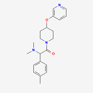 molecular formula C21H27N3O2 B5688612 N,N-dimethyl-1-(4-methylphenyl)-2-oxo-2-[4-(3-pyridinyloxy)-1-piperidinyl]ethanamine 