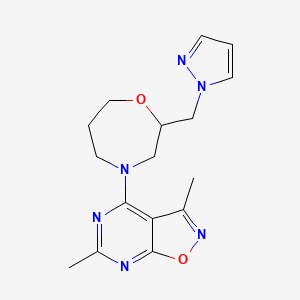 molecular formula C16H20N6O2 B5688633 3,6-dimethyl-4-[2-(1H-pyrazol-1-ylmethyl)-1,4-oxazepan-4-yl]isoxazolo[5,4-d]pyrimidine 