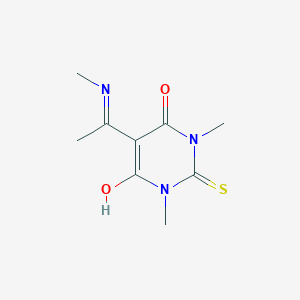 molecular formula C9H13N3O2S B5688639 1,3-dimethyl-5-[1-(methylamino)ethylidene]-2-thioxodihydro-4,6(1H,5H)-pyrimidinedione 
