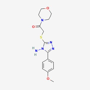 molecular formula C15H19N5O3S B5688661 3-(4-methoxyphenyl)-5-{[2-(4-morpholinyl)-2-oxoethyl]thio}-4H-1,2,4-triazol-4-amine 