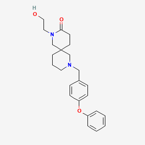 molecular formula C24H30N2O3 B5688691 2-(2-hydroxyethyl)-8-(4-phenoxybenzyl)-2,8-diazaspiro[5.5]undecan-3-one 