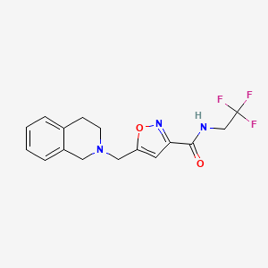 molecular formula C16H16F3N3O2 B5688693 5-(3,4-dihydro-2(1H)-isoquinolinylmethyl)-N-(2,2,2-trifluoroethyl)-3-isoxazolecarboxamide 