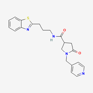 molecular formula C21H22N4O2S B5688703 N-[3-(1,3-benzothiazol-2-yl)propyl]-5-oxo-1-(4-pyridinylmethyl)-3-pyrrolidinecarboxamide 