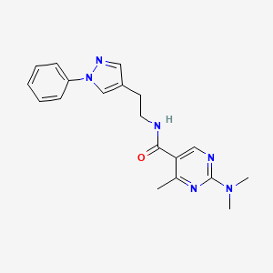 molecular formula C19H22N6O B5688734 2-(dimethylamino)-4-methyl-N-[2-(1-phenyl-1H-pyrazol-4-yl)ethyl]-5-pyrimidinecarboxamide 
