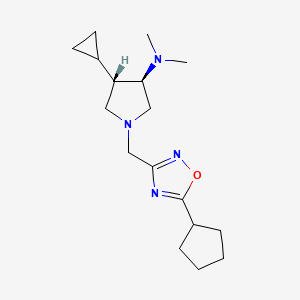 molecular formula C17H28N4O B5688764 rel-(3R,4S)-1-[(5-cyclopentyl-1,2,4-oxadiazol-3-yl)methyl]-4-cyclopropyl-N,N-dimethyl-3-pyrrolidinamine hydrochloride 