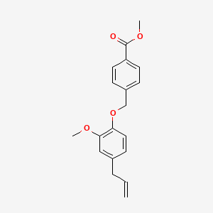molecular formula C19H20O4 B5688797 methyl 4-[(4-allyl-2-methoxyphenoxy)methyl]benzoate 