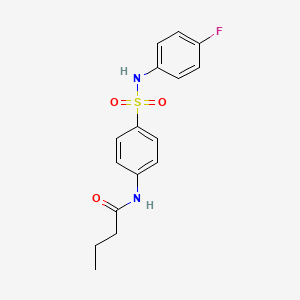 molecular formula C16H17FN2O3S B5688813 N-(4-{[(4-fluorophenyl)amino]sulfonyl}phenyl)butanamide 