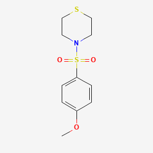 molecular formula C11H15NO3S2 B5688854 4-[(4-甲氧苯基)磺酰基]硫代吗啉 