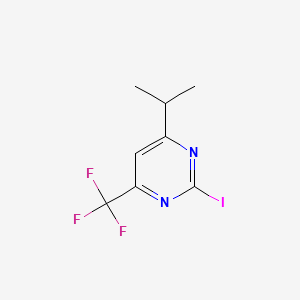 molecular formula C8H8F3IN2 B568886 2-Iodo-4-(1-methylethyl)-6-(trifluoromethyl)pyrimidine CAS No. 1379357-39-7