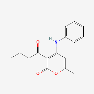 molecular formula C16H17NO3 B5688872 4-anilino-3-butyryl-6-methyl-2H-pyran-2-one 