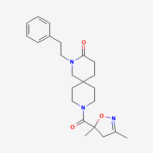molecular formula C23H31N3O3 B5688927 9-[(3,5-dimethyl-4,5-dihydroisoxazol-5-yl)carbonyl]-2-(2-phenylethyl)-2,9-diazaspiro[5.5]undecan-3-one 