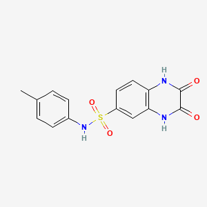 molecular formula C15H13N3O4S B5688955 N-(4-methylphenyl)-2,3-dioxo-1,2,3,4-tetrahydro-6-quinoxalinesulfonamide 