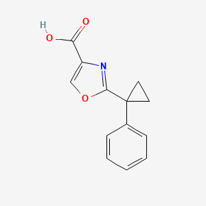 molecular formula C13H11NO3 B568896 2-(1-Phenylcyclopropyl)oxazole-4-carboxylic acid CAS No. 1272947-00-8