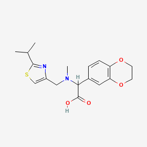 molecular formula C18H22N2O4S B5688963 2,3-dihydro-1,4-benzodioxin-6-yl[[(2-isopropyl-1,3-thiazol-4-yl)methyl](methyl)amino]acetic acid 