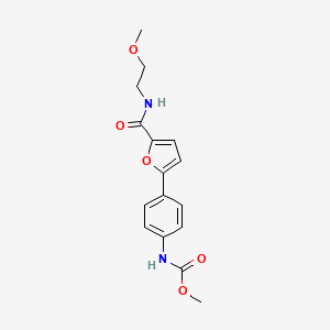 molecular formula C16H18N2O5 B5688970 methyl [4-(5-{[(2-methoxyethyl)amino]carbonyl}-2-furyl)phenyl]carbamate 