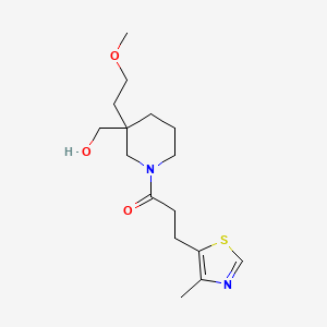 molecular formula C16H26N2O3S B5688978 {3-(2-methoxyethyl)-1-[3-(4-methyl-1,3-thiazol-5-yl)propanoyl]-3-piperidinyl}methanol 