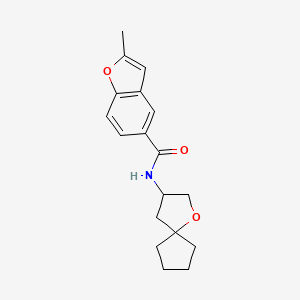 molecular formula C18H21NO3 B5688990 2-methyl-N-1-oxaspiro[4.4]non-3-yl-1-benzofuran-5-carboxamide 