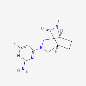 molecular formula C13H19N5O B5688996 (1R*,5S*)-3-(2-amino-6-methylpyrimidin-4-yl)-6-methyl-3,6-diazabicyclo[3.2.2]nonan-7-one 