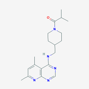 molecular formula C19H27N5O B5689002 N-[(1-isobutyrylpiperidin-4-yl)methyl]-5,7-dimethylpyrido[2,3-d]pyrimidin-4-amine 