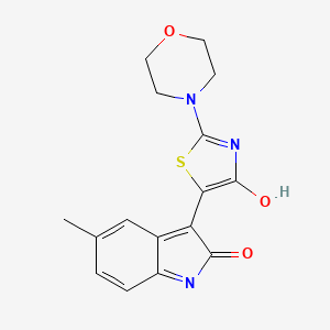 molecular formula C16H15N3O3S B5689025 5-methyl-3-[2-(4-morpholinyl)-4-oxo-1,3-thiazol-5(4H)-ylidene]-1,3-dihydro-2H-indol-2-one 