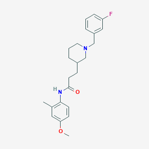 molecular formula C23H29FN2O2 B5689039 3-[1-(3-fluorobenzyl)-3-piperidinyl]-N-(4-methoxy-2-methylphenyl)propanamide 