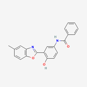 molecular formula C21H16N2O3 B5689040 N-[4-hydroxy-3-(5-methyl-1,3-benzoxazol-2-yl)phenyl]benzamide 