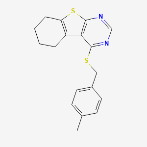 molecular formula C18H18N2S2 B5689044 4-[(4-methylbenzyl)thio]-5,6,7,8-tetrahydro[1]benzothieno[2,3-d]pyrimidine 