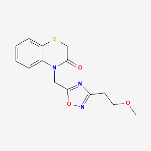 molecular formula C14H15N3O3S B5689067 4-{[3-(2-methoxyethyl)-1,2,4-oxadiazol-5-yl]methyl}-2H-1,4-benzothiazin-3(4H)-one 