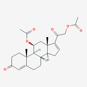 molecular formula C25H32O6 B568907 (11beta)-11,21-Bis(acetyloxy)pregna-4,16-diene-3,20-dione CAS No. 107952-99-8