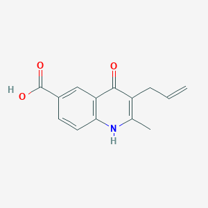 molecular formula C14H13NO3 B5689117 3-allyl-4-hydroxy-2-methyl-6-quinolinecarboxylic acid 