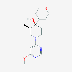 molecular formula C16H25N3O3 B5689135 (3R*,4R*)-1-(6-methoxy-4-pyrimidinyl)-3-methyl-4-(tetrahydro-2H-pyran-4-yl)-4-piperidinol 