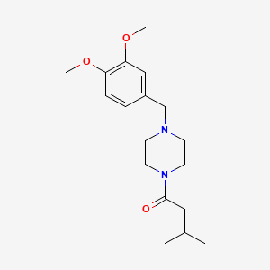 molecular formula C18H28N2O3 B5689141 1-(3,4-dimethoxybenzyl)-4-(3-methylbutanoyl)piperazine 