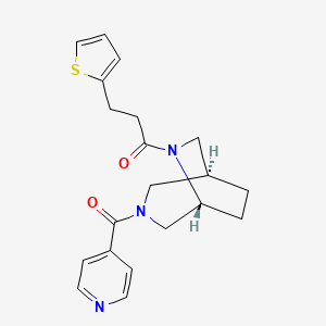 molecular formula C20H23N3O2S B5689142 (1S*,5R*)-3-isonicotinoyl-6-[3-(2-thienyl)propanoyl]-3,6-diazabicyclo[3.2.2]nonane 